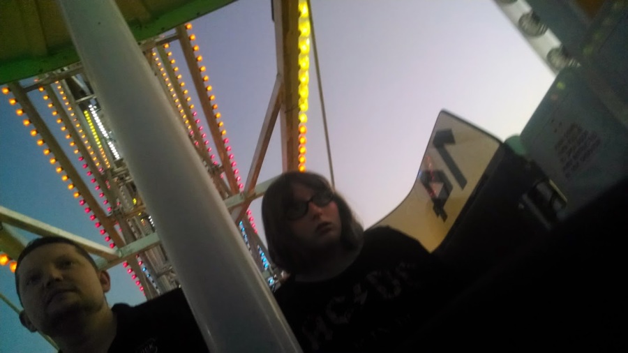 Couple on farris wheel